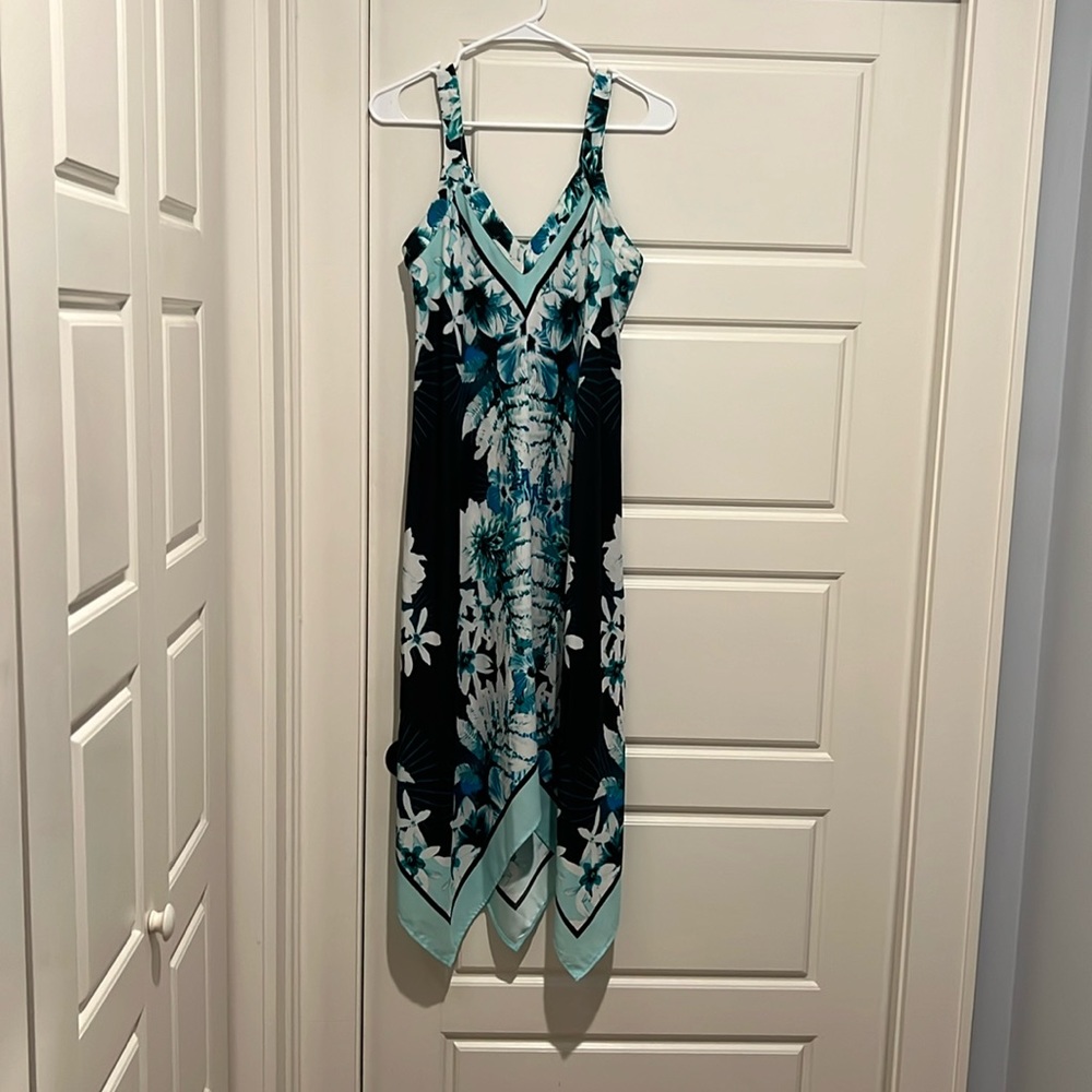 White green black blue summer dress - xs - stapes - nice  for summer